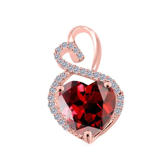 JMS always Necklaces Original Maulijewels 4 Carat Heart Shape Garnet Gemstone And White Diamond Pendant In 14k Rose Gold With 18 14k Rose Gold Plated Sterling Silver Box Chain JMS always Necklaces Original Maulijewels 4 Carat Heart Shape Garnet Gemstone And White Diamond Pendant In 14k Rose Gold With 18 14k Rose Gold Plated Sterling Silver Box Chain