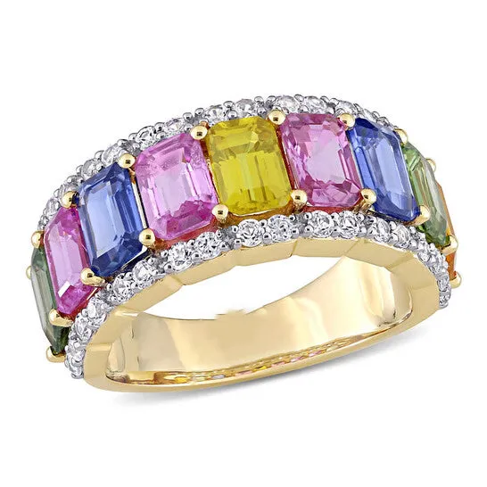 JMS always Rings Original Amour 6 45 CT TGW Multi Color Sapphire Ring 14k Yellow Gold JMS always Rings Original Amour 6 45 CT TGW Multi Color Sapphire Ring 14k Yellow Gold