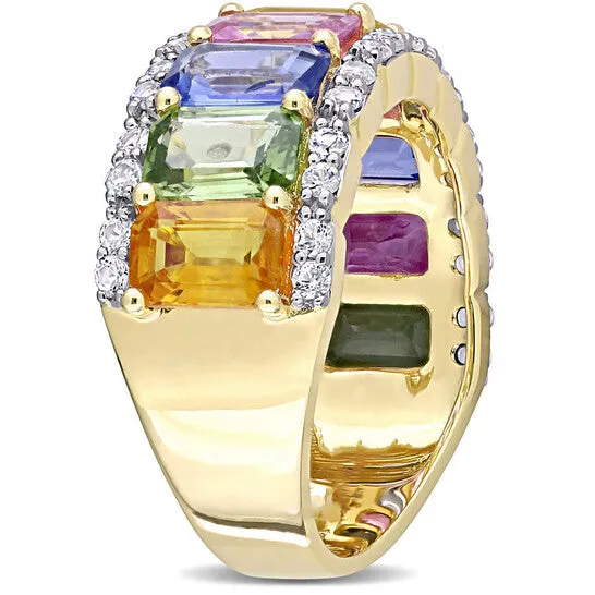 JMS always Rings Original Amour 6 45 CT TGW Multi Color Sapphire Ring 14k Yellow Gold JMS always Rings Original Amour 6 45 CT TGW Multi Color Sapphire Ring 14k Yellow Gold