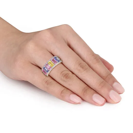 JMS always Rings Original Amour 6 45 CT TGW Multi Color Sapphire Ring 14k Yellow Gold JMS always Rings Original Amour 6 45 CT TGW Multi Color Sapphire Ring 14k Yellow Gold