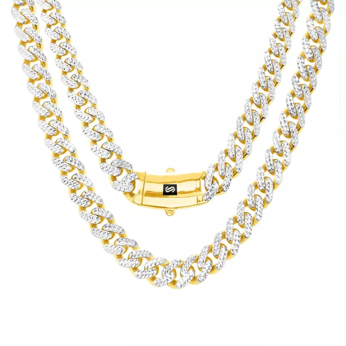 Necklaces Goldiacom 10k Yellow Gold 9mm Monaco Miami Cuban Link Diamond Cut Pave Chain Necklace 22 Necklaces Goldiacom 10k Yellow Gold 9mm Monaco Miami Cuban Link Diamond Cut Pave Chain Necklace 22