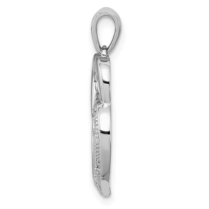 Necklaces Goldia Sterling Silver Rhodium Plated Diamond Double Heart Pendant