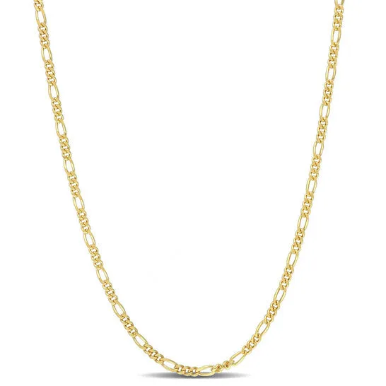 Necklaces JMS always Original AMOUR 22mm Figaro Chain Necklace In Yellow Plated Sterling Silver 16 In Necklaces JMS always Original AMOUR 22mm Figaro Chain Necklace In Yellow Plated Sterling Silver 16 In