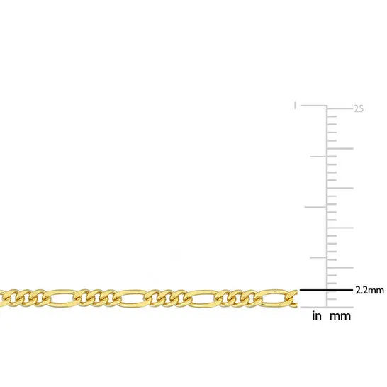 Necklaces JMS always Original AMOUR 22mm Figaro Chain Necklace In Yellow Plated Sterling Silver 16 In Necklaces JMS always Original AMOUR 22mm Figaro Chain Necklace In Yellow Plated Sterling Silver 16 In