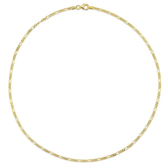 Necklaces JMS always Original AMOUR 22mm Figaro Chain Necklace In Yellow Plated Sterling Silver 16 In Necklaces JMS always Original AMOUR 22mm Figaro Chain Necklace In Yellow Plated Sterling Silver 16 In