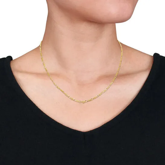 Necklaces JMS always Original AMOUR 22mm Figaro Chain Necklace In Yellow Plated Sterling Silver 16 In Necklaces JMS always Original AMOUR 22mm Figaro Chain Necklace In Yellow Plated Sterling Silver 16 In