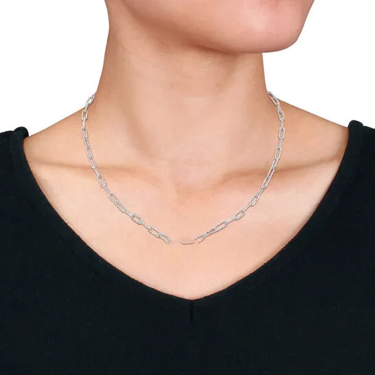 Necklaces JMS always Original AMOUR 35mm Fancy Paperclip Chain Necklace In Sterling Silver 16 In Necklaces JMS always Original AMOUR 35mm Fancy Paperclip Chain Necklace In Sterling Silver 16 In