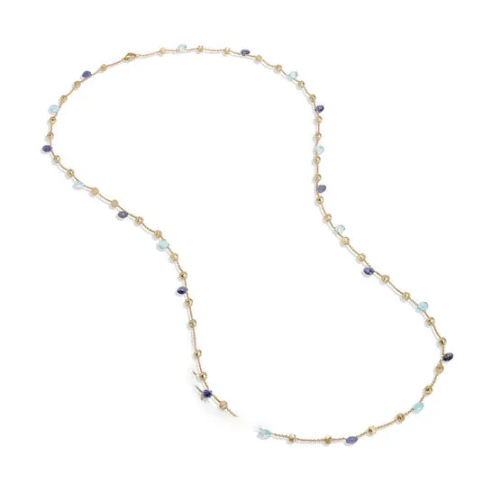 Necklaces Original Marco Bicego Paradise Collection 18K Yellow Gold Iolite and Blue Topaz Long Necklace CB1199 MIX240 Y 02 JMS always Necklaces Original Marco Bicego Paradise Collection 18K Yellow Gold Iolite and Blue Topaz Long Necklace CB1199 MIX240 Y 02 JMS always