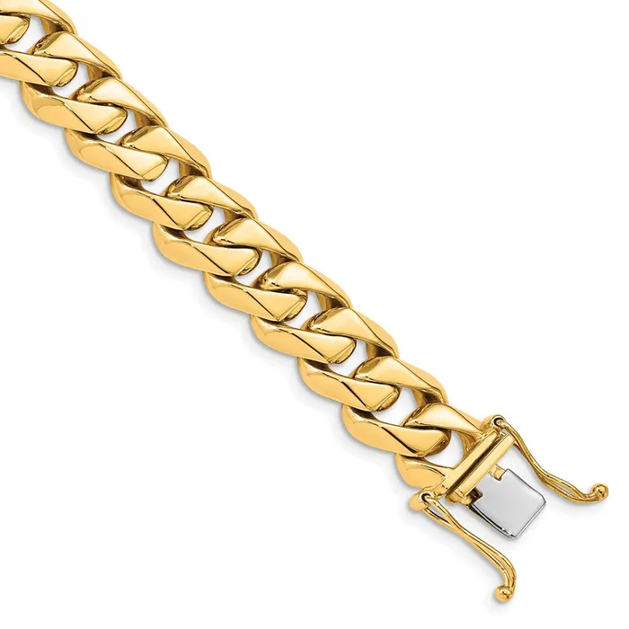 Necklaces Solid 14K Yellow Gold 22 inch 11mm Hand Polished Fancy Traditional Link with Box Catch Clasp Chain Necklace MDS Necklaces Solid 14K Yellow Gold 22 inch 11mm Hand Polished Fancy Traditional Link with Box Catch Clasp Chain Necklace MDS