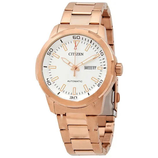Original Citizen Mechanical Automatic White Dial Rose Goldtone Mens Watch NH837388A JMS always Rings