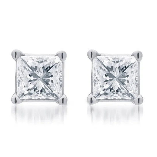 Original Diamond Muse 050 cttw 10KT White Gold Princess Cut Diamond Stud Earrings for Women JMS always Earrings Original Diamond Muse 050 cttw 10KT White Gold Princess Cut Diamond Stud Earrings for Women JMS always Earrings