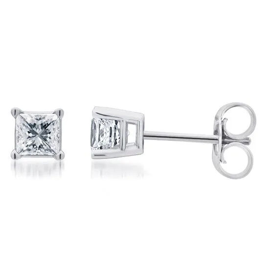 Original Diamond Muse 050 cttw 10KT White Gold Princess Cut Diamond Stud Earrings for Women JMS always Earrings Original Diamond Muse 050 cttw 10KT White Gold Princess Cut Diamond Stud Earrings for Women JMS always Earrings