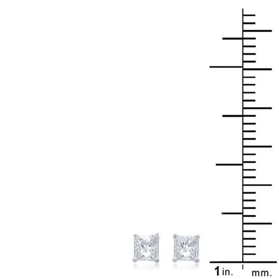 Original Diamond Muse 050 cttw 10KT White Gold Princess Cut Diamond Stud Earrings for Women JMS always Earrings Original Diamond Muse 050 cttw 10KT White Gold Princess Cut Diamond Stud Earrings for Women JMS always Earrings