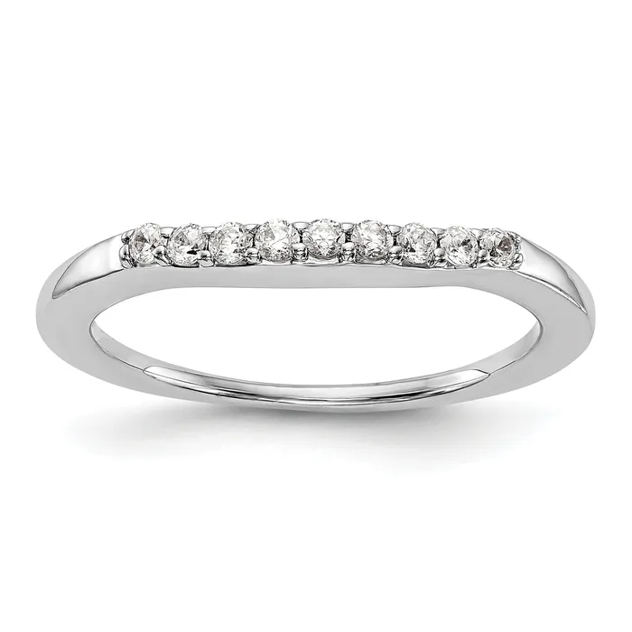 Rings 018ct CZ Solid Real 14k White Gold Wedding Wedding Band Ring Goldia