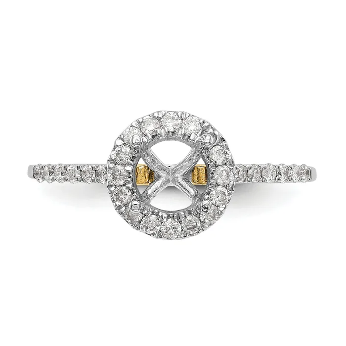 Rings 100ct CZ Solid Real 14k Twotone Gold Round Halo Engagement Ring Goldia