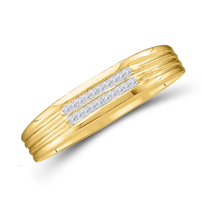 Rings gndatlanta 10k Yellow Gold Princess Diamond Band Ring 16 Cttw