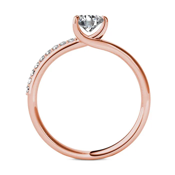 Rings Goldia 10 CT TW Natural Diamond Bypass Engagement Ring in Solid 14K Rose Gold Rings Goldia 10 CT TW Natural Diamond Bypass Engagement Ring in Solid 14K Rose Gold