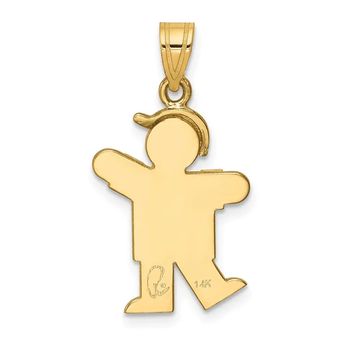 Rings Goldia 14k Twotone Gold Twotone Gold Small Boy w Hat on Left Engravable Charm