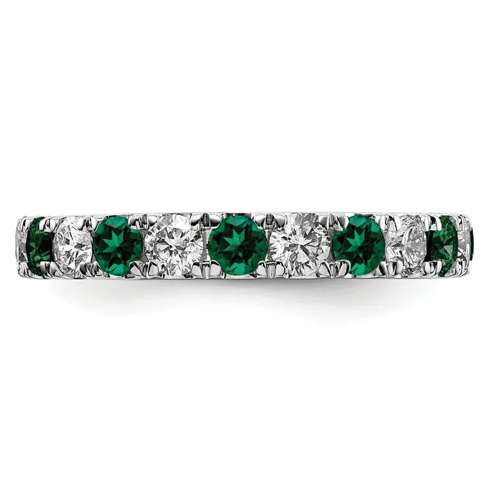 Rings Goldia 14k White Gold 1 Ct Lab Grown Diamond VSSI G and Lab Created Emerald Eternity Band Ring