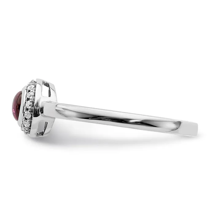 Rings Goldia 14k White Gold Real Diamond and Cabochon Ruby Ring