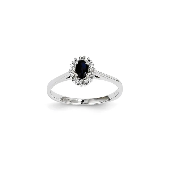 Rings Goldia 14K White Gold Real Diamond u0026 Sapphire Oval Ring