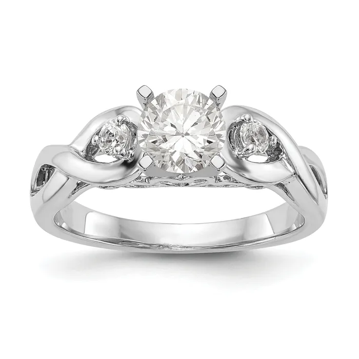 Rings Goldiacom 14k White Gold Peg Set Simulated Diamond Infinity Engagement Ring