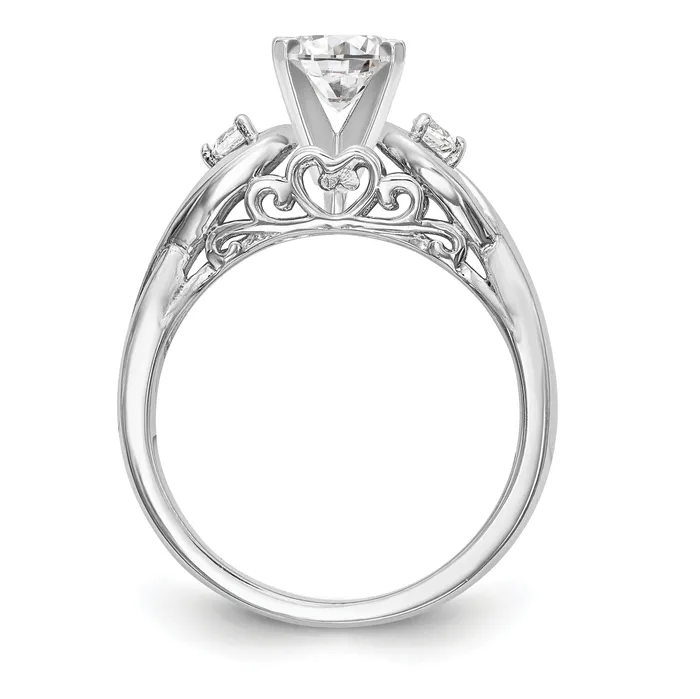 Rings Goldiacom 14k White Gold Peg Set Simulated Diamond Infinity Engagement Ring