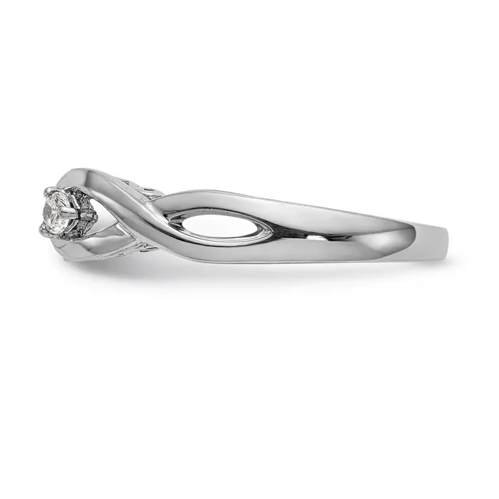 Rings Goldiacom 14k White Gold Peg Set Simulated Diamond Infinity Engagement Ring