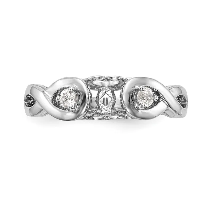 Rings Goldiacom 14k White Gold Peg Set Simulated Diamond Infinity Engagement Ring