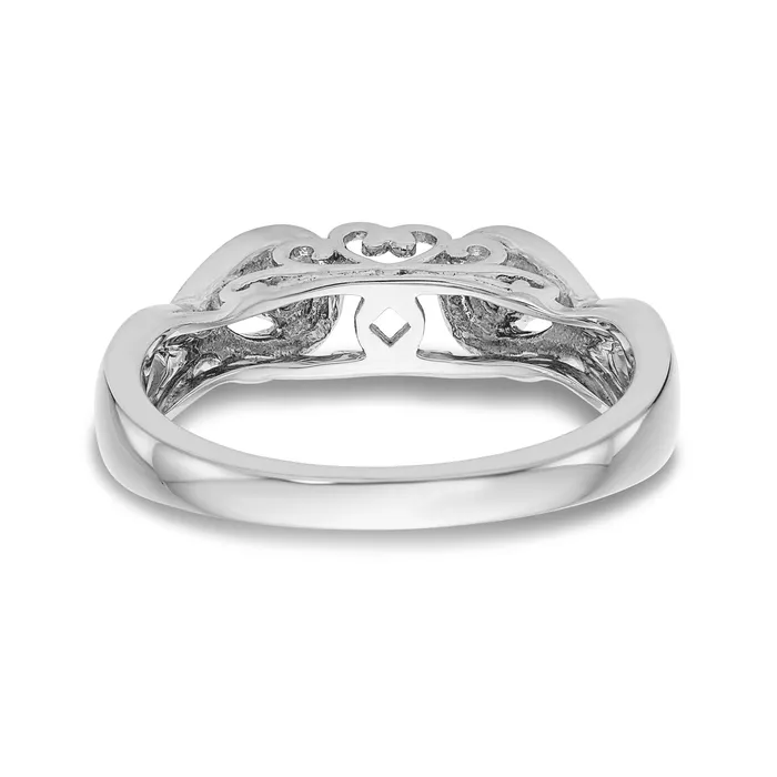 Rings Goldiacom 14k White Gold Peg Set Simulated Diamond Infinity Engagement Ring