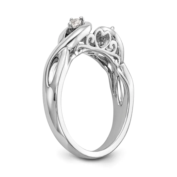 Rings Goldiacom 14k White Gold Peg Set Simulated Diamond Infinity Engagement Ring