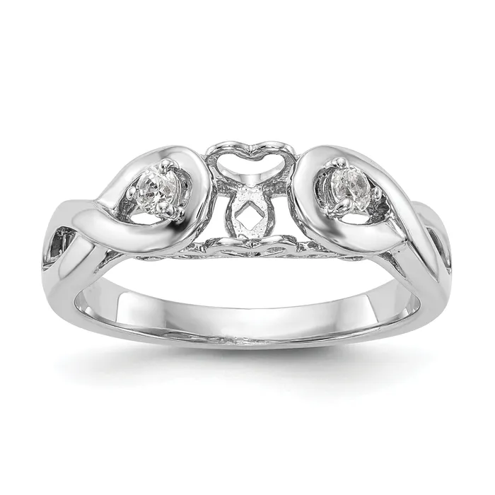 Rings Goldiacom 14k White Gold Peg Set Simulated Diamond Infinity Engagement Ring