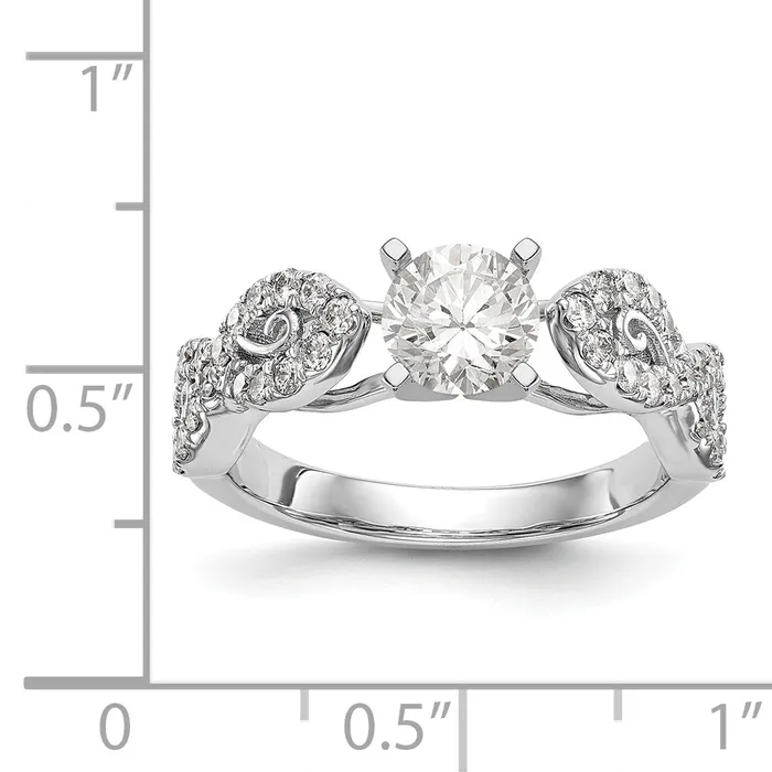 Rings Goldiacom 14k White Gold Peg Set Simulated Diamond Infinity Engagement Ring