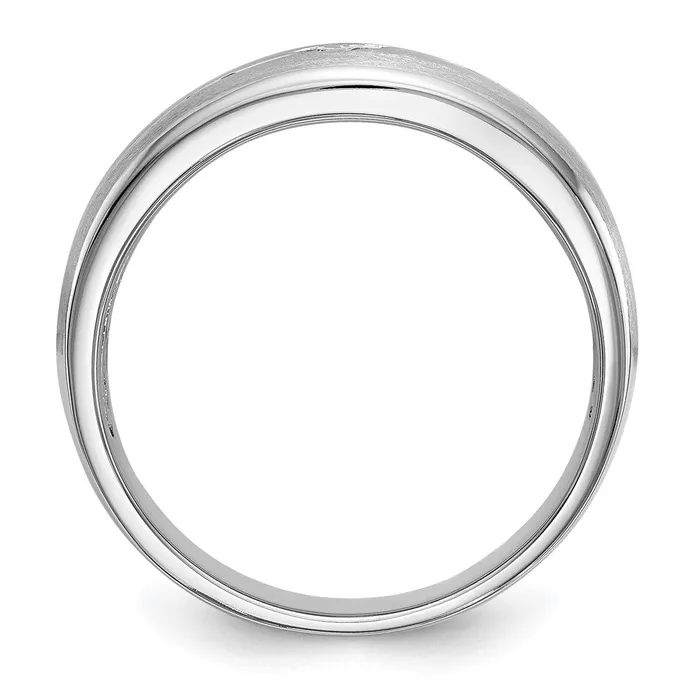 Rings Goldiacom 14k White Gold Real Diamond Enameled Mens Band