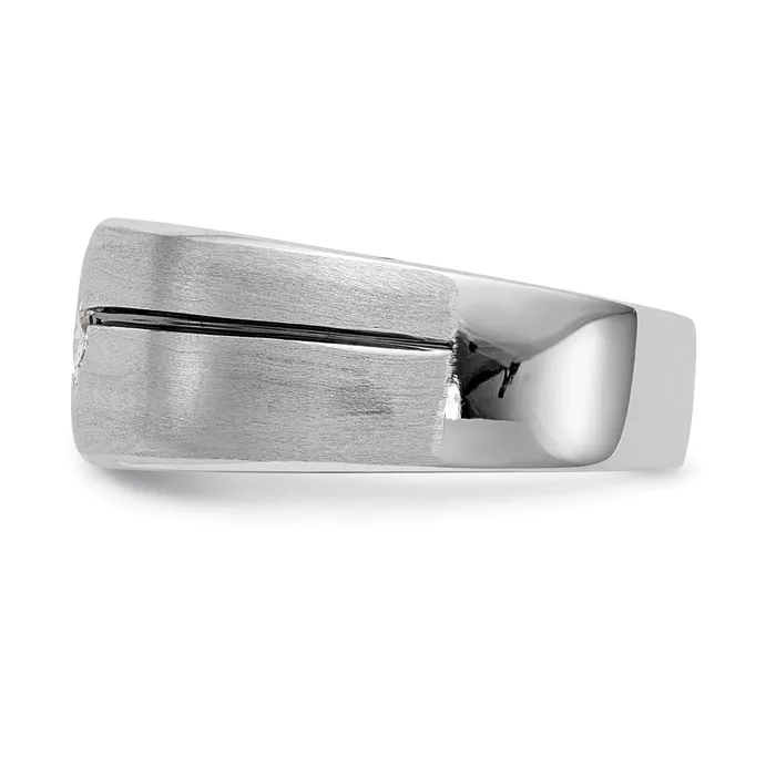 Rings Goldiacom 14k White Gold Real Diamond Enameled Mens Band