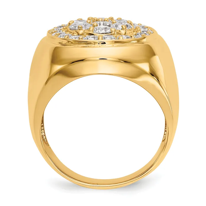 Rings Goldia Solid 14k Yellow Gold VS Simulated CZ mens Ring