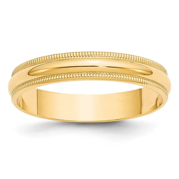 Rings Goldia Solid 18K Yellow Gold 4mm Light Weight Milgrain Half Round MensWomens Wedding Band Ring Size 10 Rings Goldia Solid 18K Yellow Gold 4mm Light Weight Milgrain Half Round MensWomens Wedding Band Ring Size 10