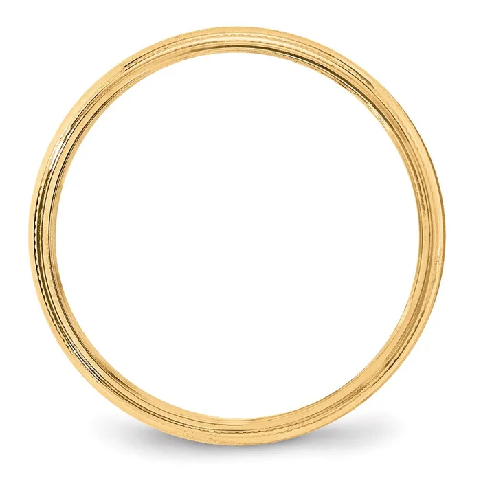 Rings Goldia Solid 18K Yellow Gold 4mm Light Weight Milgrain Half Round MensWomens Wedding Band Ring Size 10