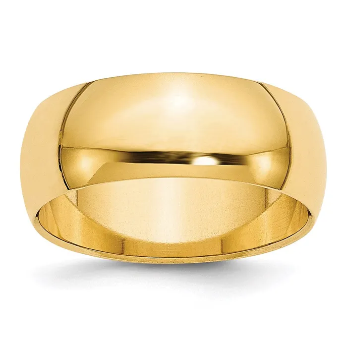 Solid 10K Yellow Gold 8mm HalfRound Wedding MensWomens Wedding Band Ring Size 11 Goldia Rings Solid 10K Yellow Gold 8mm HalfRound Wedding MensWomens Wedding Band Ring Size 11 Goldia Rings