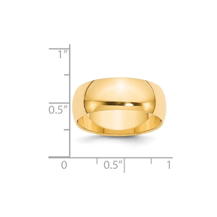 Solid 10K Yellow Gold 8mm HalfRound Wedding MensWomens Wedding Band Ring Size 11 Goldia Rings Solid 10K Yellow Gold 8mm HalfRound Wedding MensWomens Wedding Band Ring Size 11 Goldia Rings