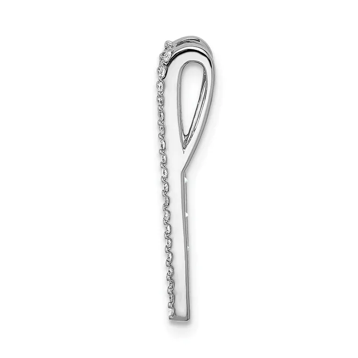 14k White Gold Diamond and Emerald Fancy Chain Slide TreasureFineJewelers Necklaces