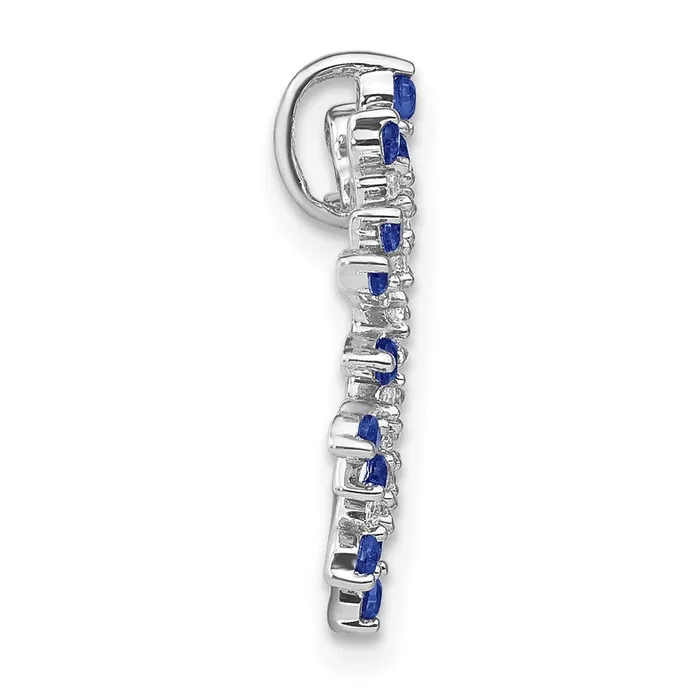 14k White Gold Sapphire and Diamond Snowflake Chain Slide TreasureFineJewelers Necklaces