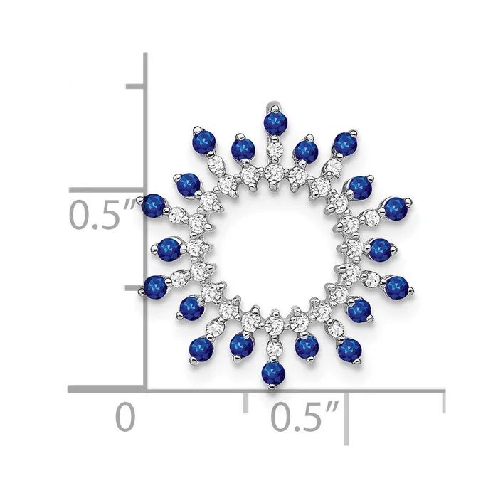 14k White Gold Sapphire and Diamond Snowflake Chain Slide TreasureFineJewelers Necklaces