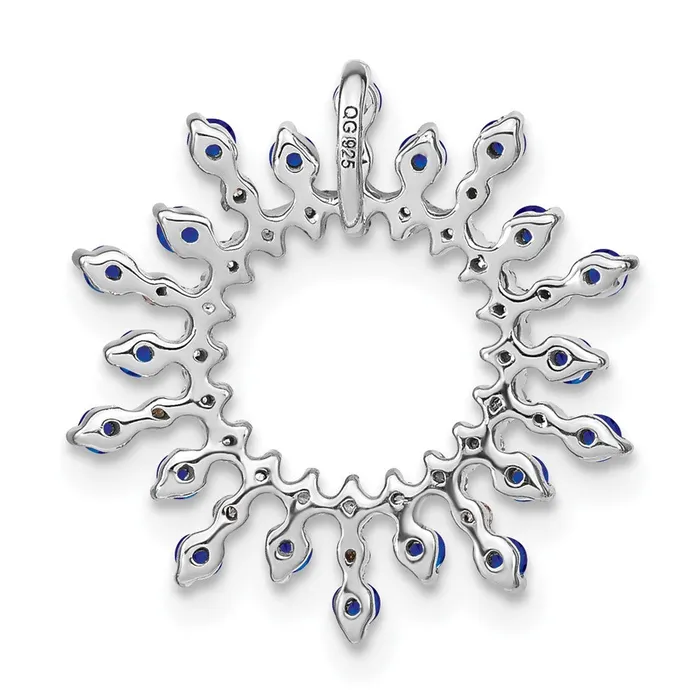 14k White Gold Sapphire and Diamond Snowflake Chain Slide TreasureFineJewelers Necklaces