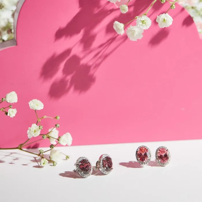 Ema Jewels Earrings Bia Fuchsia Sterling Silver Earrings