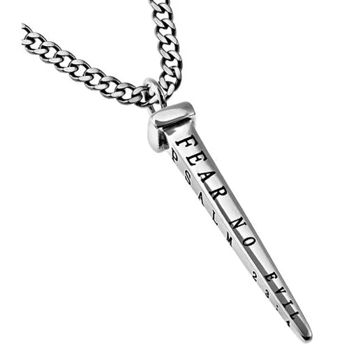 Necklaces North Arrow Shop Christian Nail Cross Necklace Psalm 234 Bible Verse Stainless Steel Chain Necklaces North Arrow Shop Christian Nail Cross Necklace Psalm 234 Bible Verse Stainless Steel Chain