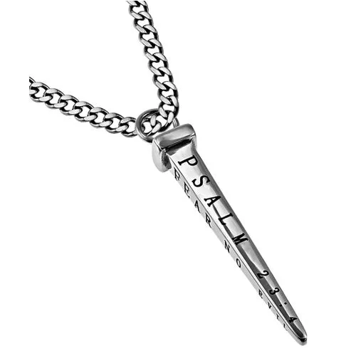 Necklaces North Arrow Shop Christian Nail Cross Necklace Psalm 234 Bible Verse Stainless Steel Chain Necklaces North Arrow Shop Christian Nail Cross Necklace Psalm 234 Bible Verse Stainless Steel Chain