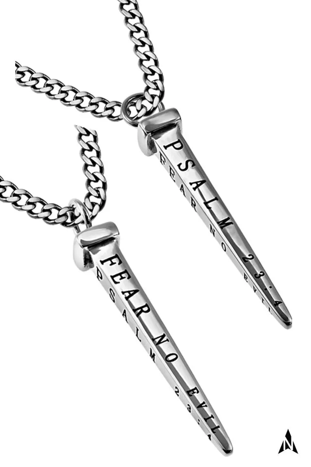 Necklaces North Arrow Shop Christian Nail Cross Necklace Psalm 234 Bible Verse Stainless Steel Chain Necklaces North Arrow Shop Christian Nail Cross Necklace Psalm 234 Bible Verse Stainless Steel Chain