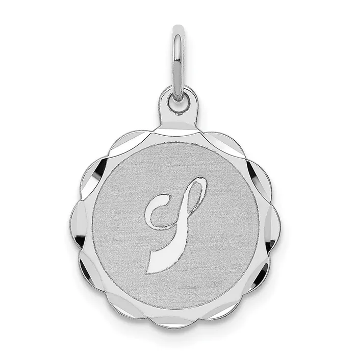 Necklaces TreasureFineJewelers Sterling SilverRhodiumplated Brocaded Letter J Initial Pendant Necklaces TreasureFineJewelers Sterling SilverRhodiumplated Brocaded Letter J Initial Pendant