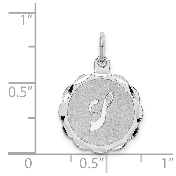 Necklaces TreasureFineJewelers Sterling SilverRhodiumplated Brocaded Letter J Initial Pendant
